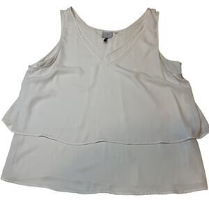 HD in Paris Anthropologie‎ Flowy Tank - Cream, Size 16